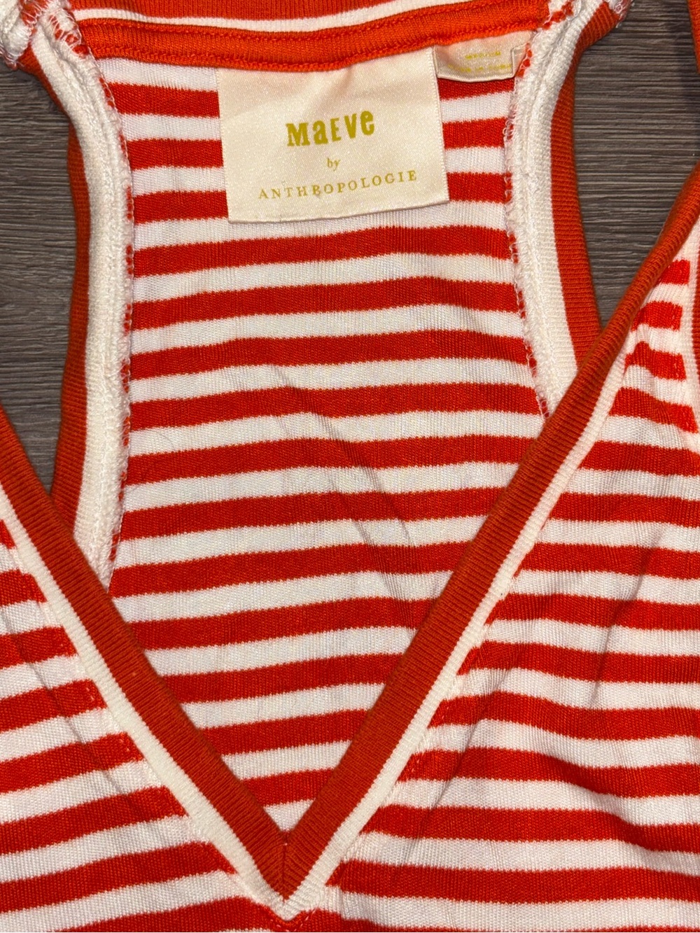 Anthropologie Maeve Red and White Striped Racerback Tank